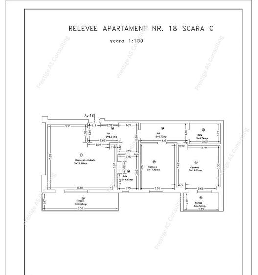 Apartament 3 camere 2 bai Torontalului de inchiriat
