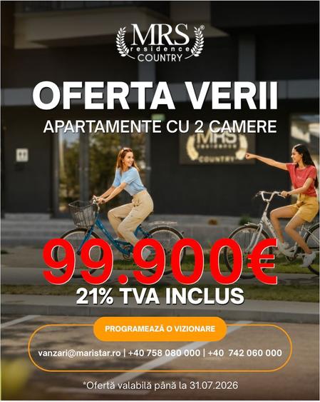 Răcorește-te cu oferta de vară la MRS Residence COUNTRY!