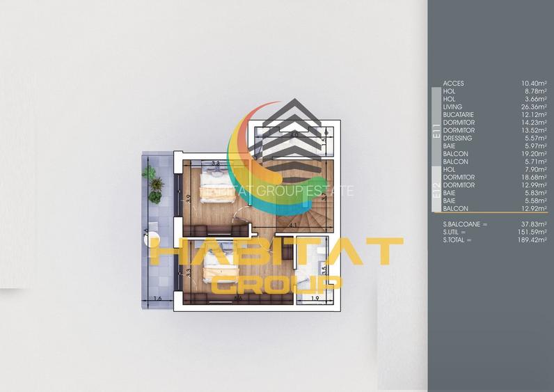 Pallady 5 camere tip duplex 190 mp la 7 minute de metrou N.Teclu - 4