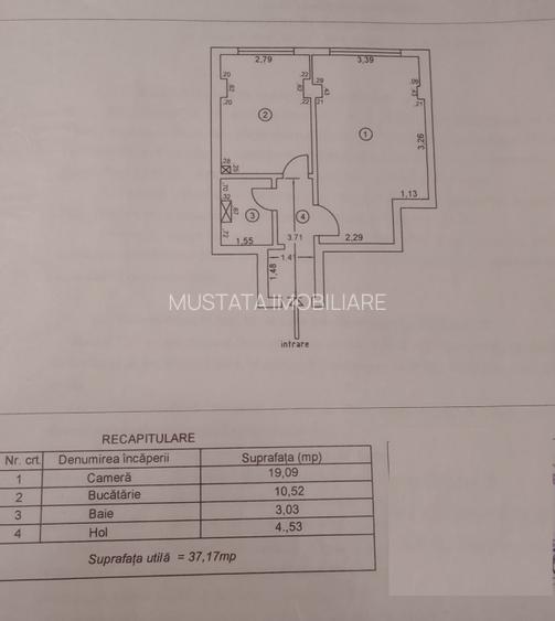 - Apartament 1 camera, zona Vidin, etaj 1 - 3