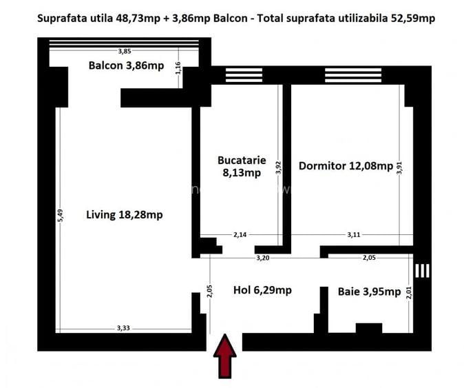 Victoria – B-dul Tomis 2 camere mobilat-utilat total  - 17