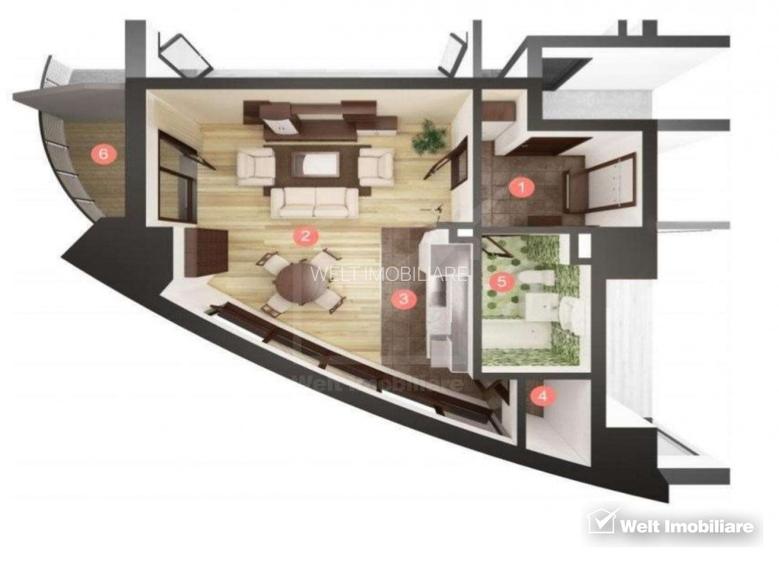 Apartament tip studio, cu priveliste asupra orasului - 4