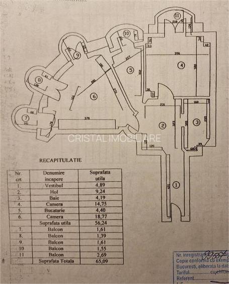 Apartament 2 camere Calea Victoriei, 60 mp, centrală proprie, 5 balcoane - 15