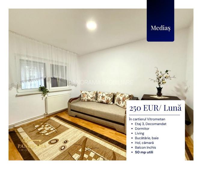 Apartament de închiriat în Mediaș, Vitrometan, cu 2 camere decomandat - 2