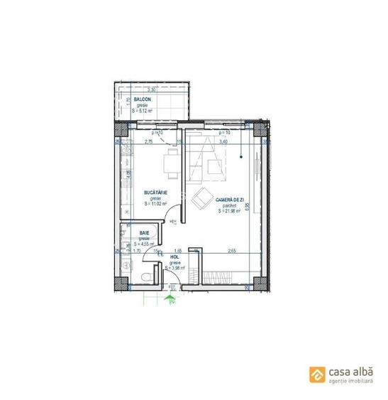 Rasfata-te cu rafinamentul! 1 camera in BLOC NOU, finisaje premium - 1