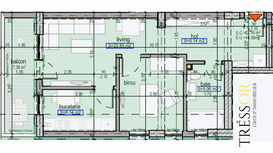 Apartament , vedere lac, balcon 7 mp, etaj 3/6, zona Campus Universitar - 4