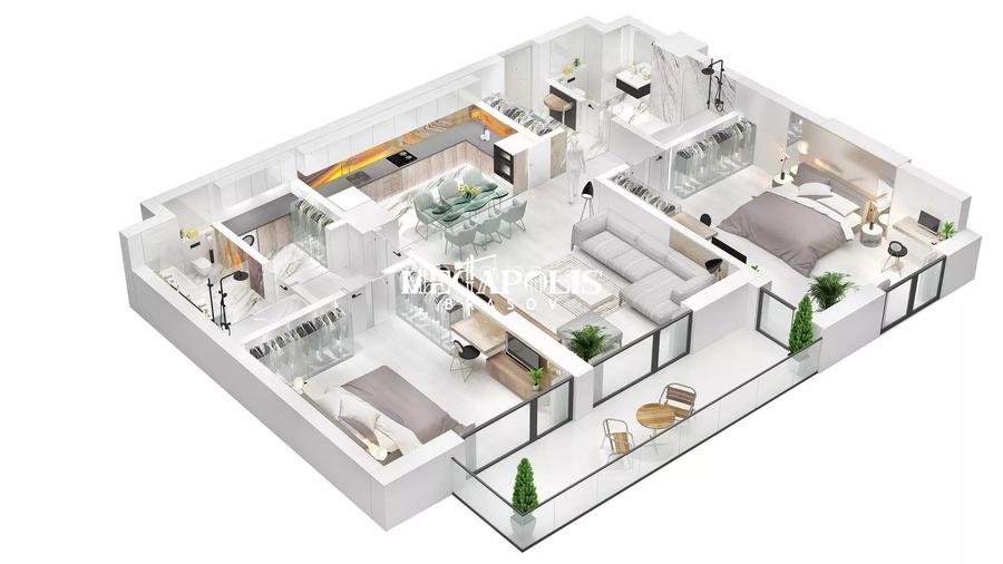 Apartament cu 3 camere | Noua | 97 mp Utili - 5