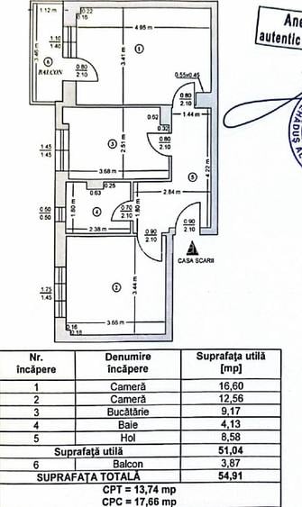 Apartament decomandat, 2 camere, 1 mai, Et 1  - 12