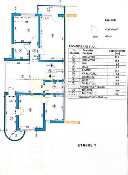 1/2 Duplex  S+D+P+2E, 455 mp in zona centrala a mun. Bacau - 14