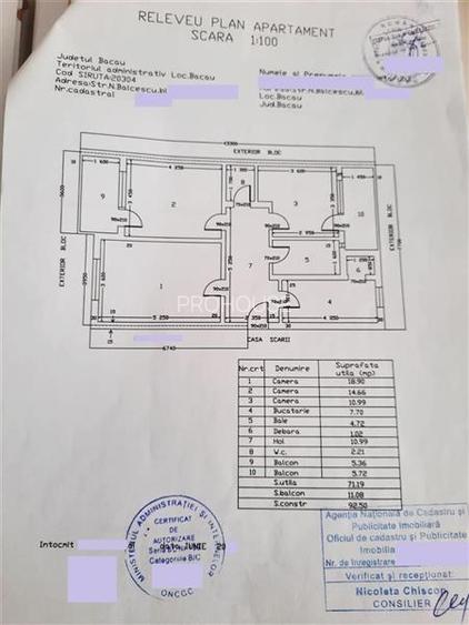 Ultracentral - apartament 3 camere decomandate - etaj 1 - mobilat utilat - 14