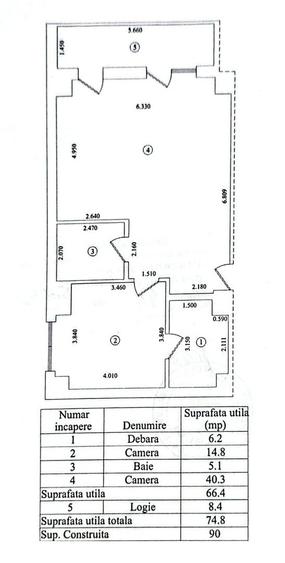 Apartament cu 2 camere, 90 mp, etaj 3, bloc NOU, zona GARA;