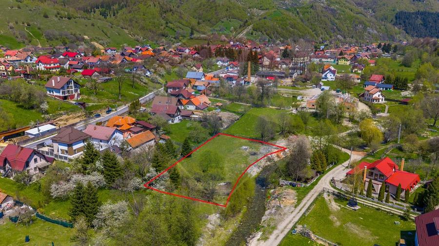COMISION 0%| TEREN INTRAVILAN 1805 MP | PANORAMĂ MUNTE |MOIECIU DE JOS