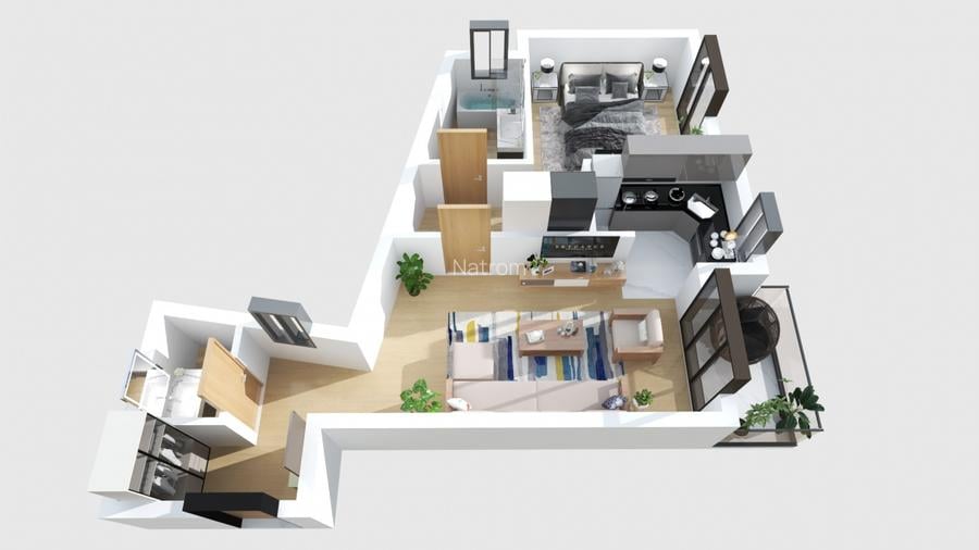 Centrul Capitalei, apartament cu 2 bai, etaj superior ! - 2