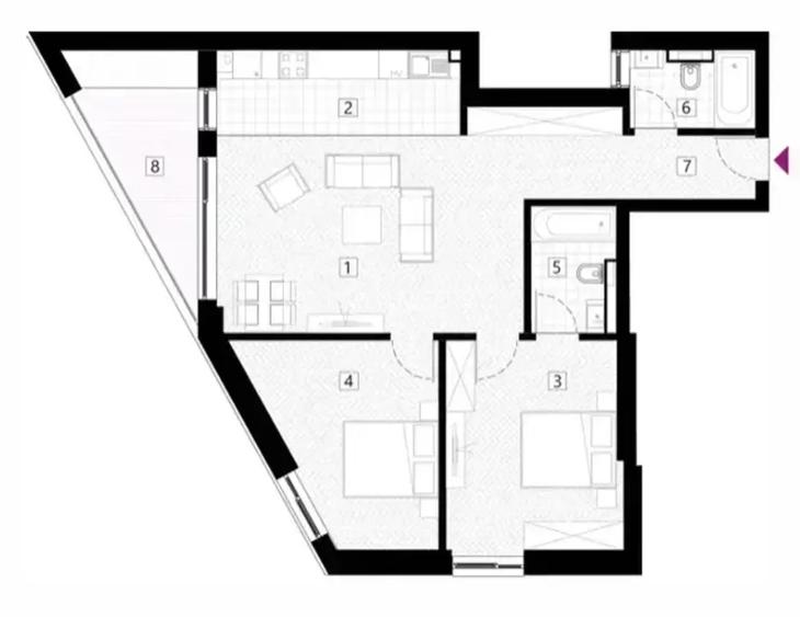 Apartament 3 camere, balcon, boxa, metrou Stefan cel Mare, bloc nou - 9