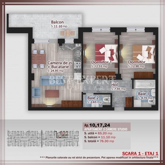 3 Camere Direct Dezvoltator -Incalzire in Pardoseala/Credit Ipotecar 15% - 2