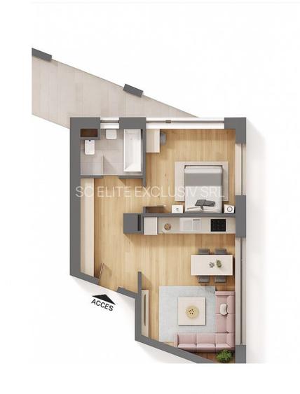 Tomis Plus - Celine Elegance -Vanzare apartament cu 2 camere cu vedere la Lac! - 14