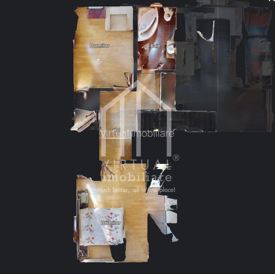 Apartament 3 camere, 2 balcoane, etaj 1, pe 2 nivele, Cal. D-vii - 12