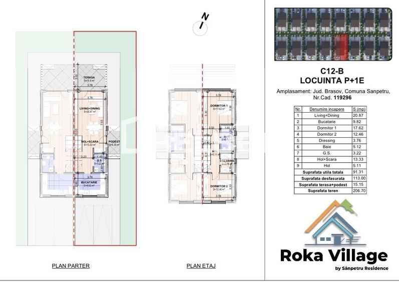 Duplex / 3 camere / Sânpetru / Terasă - 3