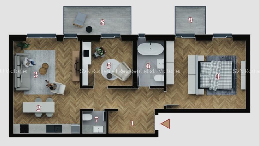 REA1026531 Apartament 3 camere Decebal Piata Muncii - 2