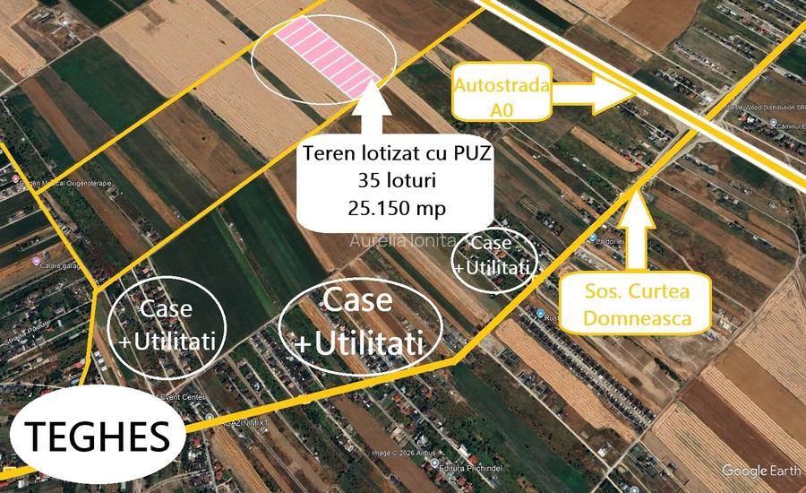 Teren intravilan dezmembrat cu PUZ - 35 Loturi - Domnesti/Teghes - 2
