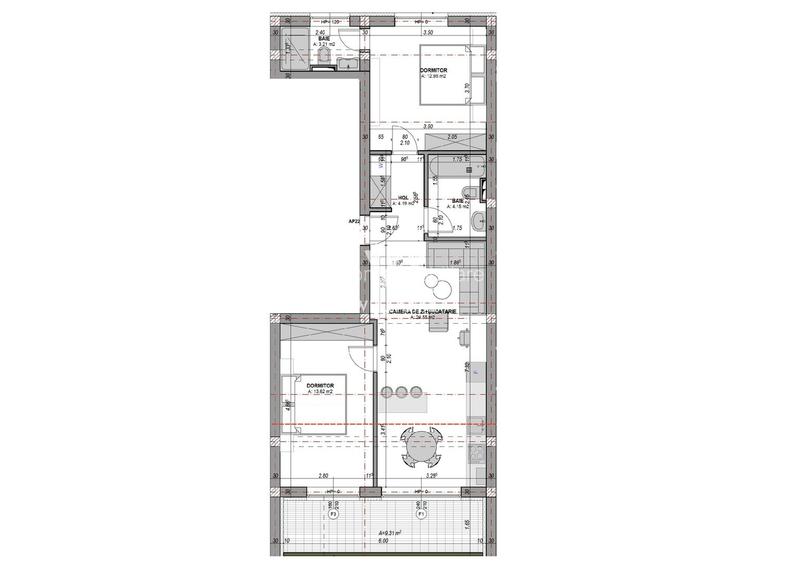 Apartament 3 camere, 2 bai, balcon, aer conditionat - finisat la cheie - 9