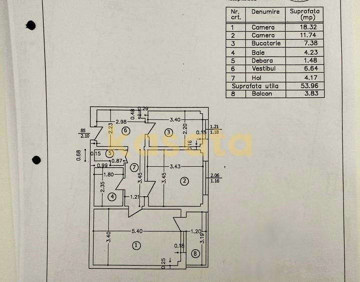 2 camere 58 MP |2 bai - Boiler| Ozana/Titan/1 Decembrie 1918| Sector3