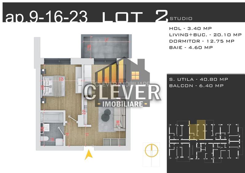 Ofertă Pallady: 2 camere tip Studio, Incalzire prin Pardoseala - 5