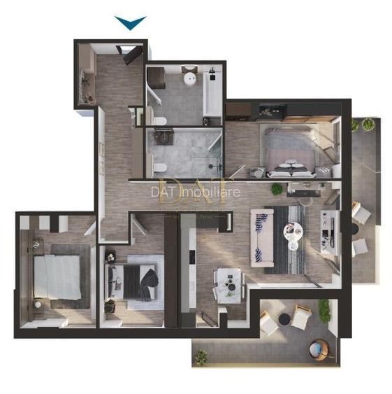 Apartament 4 camere | 2 bai, | 2 terase 99mp bloc premium Marasti - 2