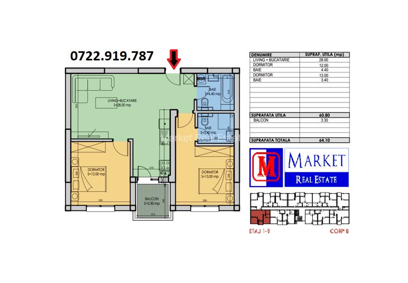 Apartament 3 camere / 2 bai - Metrou Berceni (100 metri) - 14