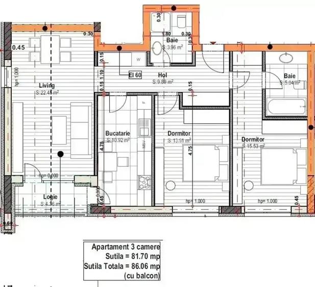 Apartament 3 camere 82 mp / 15min metrou 1 decembrie/ bloc nou 3 etaje - 2