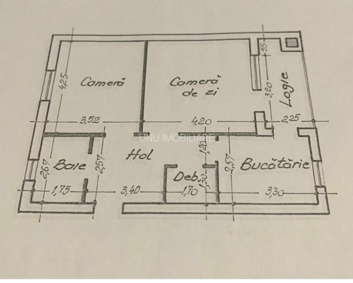 Apartament 2 camere decomandat 64 mp | Poitiers-Lidl | Etaj 2 | Bloc 2000 - 4