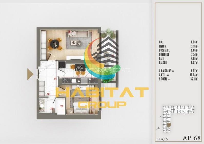 2 camere decomandat 65 mp LUX langa Parcul Teilor - 12