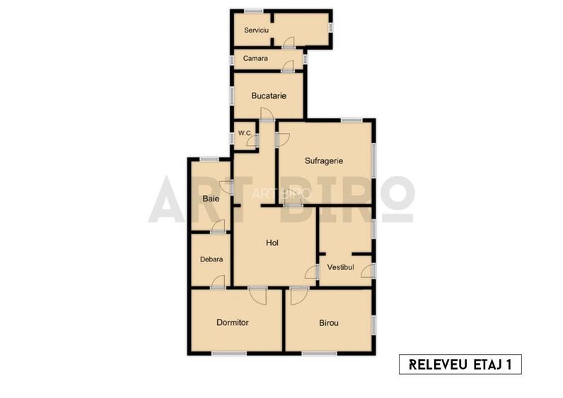 Zero comision, 120mp birou elegant in vila eclectica, Polona - Tunari - 1