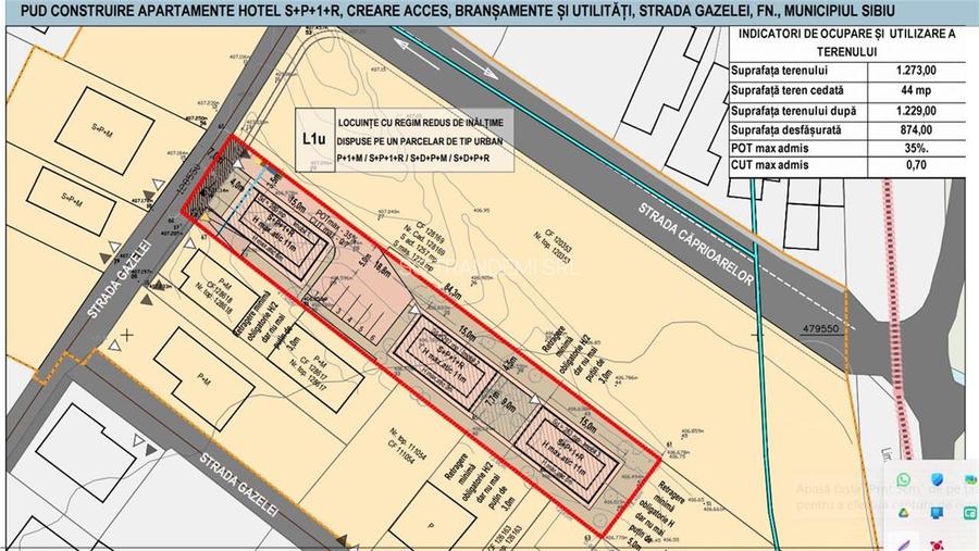 Teren 1273mp Corelativ PUD - Proiect Aparthotel (3 Corpuri Clădire) - 2