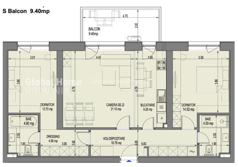 Apartament 3 Camere 92 MP | Parcare Inclusa | Promenada Mall - 3