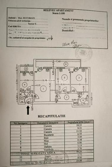 Apartament 3 camere Renovat | Anvelopat | 2 Balcoane Inchise Stradal  Comision 0 - 9