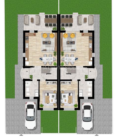 Dezvoltator: Duplex in cartier privat - 4,5 camere, 2 bai cu dormitor la parter - 2