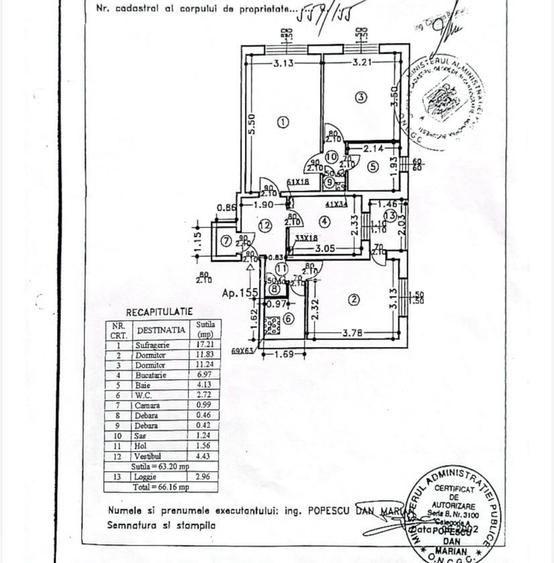 Militari, apart 3 cam  66 mp 1983 - 1