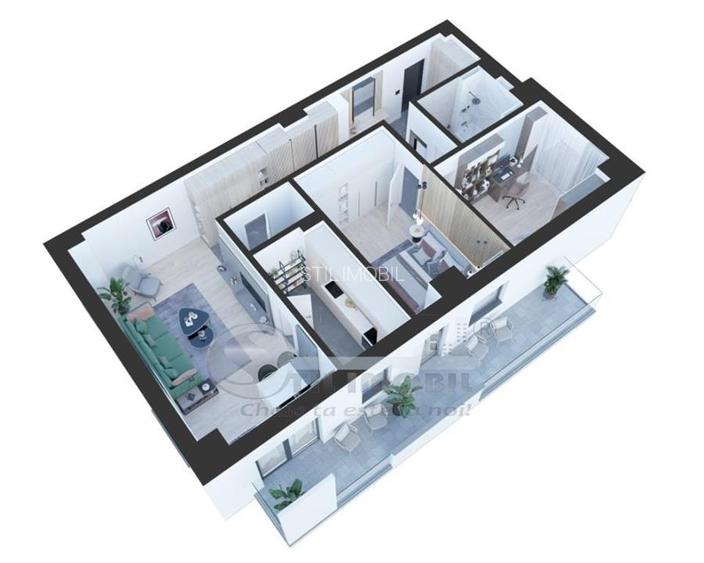 Apartament 3 camere, Rond Vechi Selgros, 99 mp, 2 bai, bloc nou la bulevard - 2