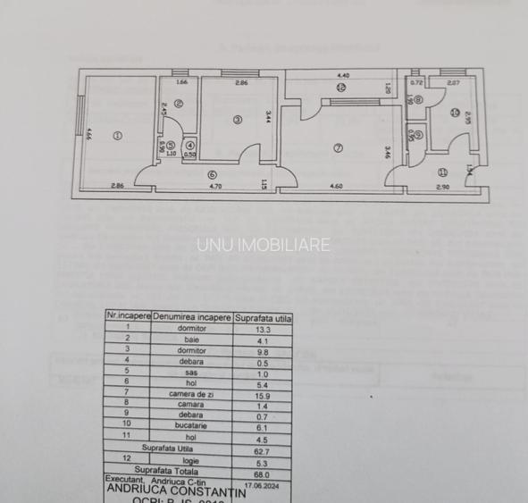Etaj 2-Tatarasi Complex Stejar-3 camere 68mp-liber - 2