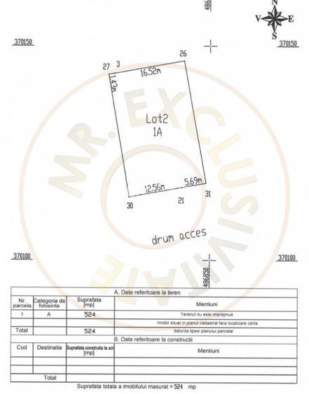 Teren 500 mp intravilan Smeura Stoenari - 4 loturi - 5