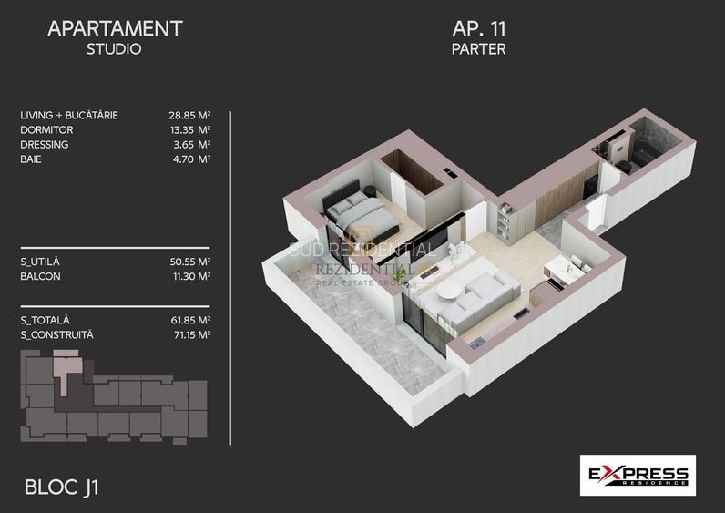 Aparament cu 2 camere, balcon 11mp, incalzire in pardoseala, Berceni - 1