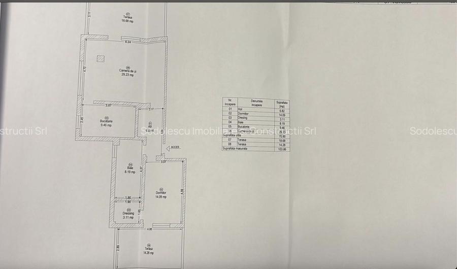 Apartament 2 camere cu terase de 33 mp - 2