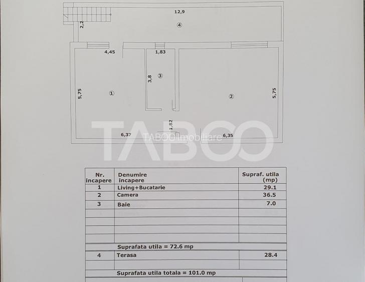 Apartament 2 camere decomandat 73 mp utili + terasa 28 mp nou 2025 - 2