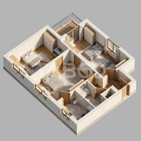 Apartament 3 camere etaj intermediar mobilat balcon zona Tiglari Sibiu - 14