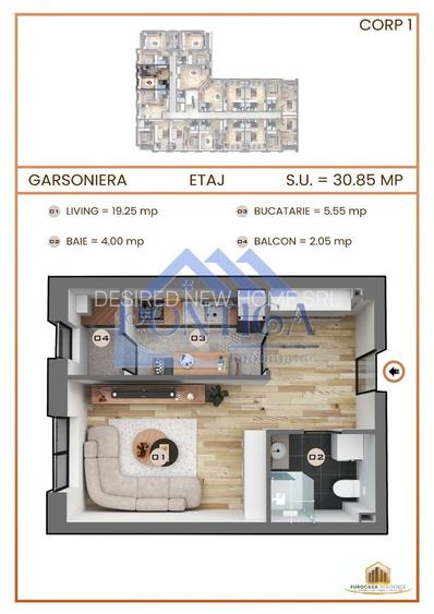 Apartament studio de vânzare | Direct dezvoltator | Comision 0% - 9