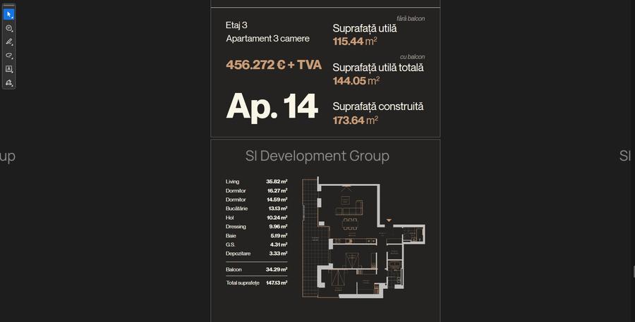 Iancu Nicolae | Apartament 3 Camere 144 mp | Imobil Boutique |Predare Septembrie - 2
