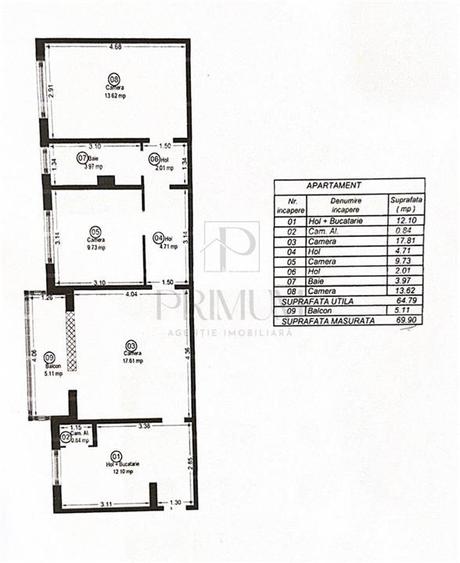 SPITALUL JUDETEAN - 3 CAM - CENTRALA PROPRIE - RENOVAT - BALCON - BOXA - 10