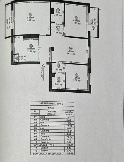 Apartament 4 camere,etaj 1,zona Bucovina