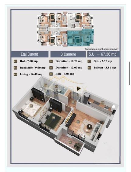 Apartament de vanzare* 2 camere /45 mp/ Chiajna